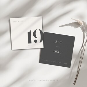 Minimalistische Save The Date Karte Hochzeit Save The Date Einladung Moderne Personalisierbare Save the Date Vorlage Canva Vorlage
