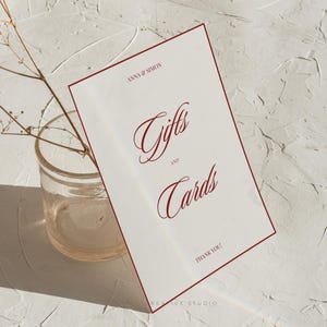 Modèle de plaque de mariage rétro Plaque de cadeaux et cartes Plaque de signalisation de mariage Old Money Plaque de cartes et de cadeaux minimales Plaque de cadeau de table cadeau de mariage
