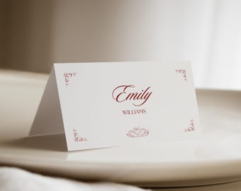 Swan Wedding Place Cards Retro Wedding Name Card Template Wedding Guest Name Tag Wedding Table Name Card Place Setting Wedding Table Decor