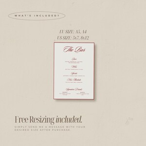 Menù del bar Old Money, modello di menù del bar retrò, menù delle bevande, modello di menù del matrimonio Old Money, menù dei cocktail, bar per matrimoni, drink vintage esclusivi immagine 6