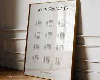 Eleganter Sitzplan Vorlage Hochzeit Sitzordnung Gäste Hochzeit Minimalistische Vorlage Finde Deinen Platz Hochzeitsschild