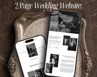 Elegant Wedding Website Canva Template RSVP Website Digital Wedding Invitation Save The Date Website Wedding Invitation Website Canva