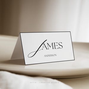 Cartões de lugar elegantes, modelo de cartão de nome de casamento retrô, etiqueta de nome para convidados, cartão de nome para mesa de casamento, configuração de lugar para convidados, decoração de mesa de casamento