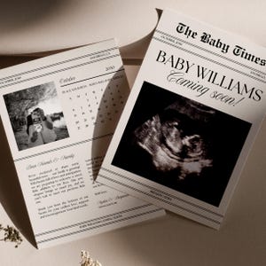 Pregnancy Reveal Newspaper Pregnancy Announcement Baby Shower Newspaper Baby On The Way New Baby Announcement Newspaper Baby Coming Soon