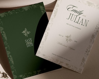Vintage Floral Save The Date Old Money Wedding Save The Date Vintage Save The Date Old Money Aesthetic Wedding Announcement Canva Template