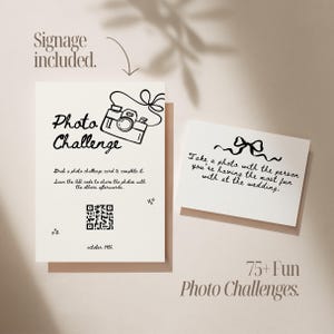 Hochzeit Fotoaufgaben Spiel Hochzeitsspiele Fotospiel Hochzeit Fotochallenge QR Code Schild Hochzeitsfoto Aufgaben QR Code Aufsteller