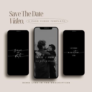 Minimalist Digital Save the Date Video Template Evite Animated Wedding Invitation Video Template Wedding Reception Invite Digital Invitation