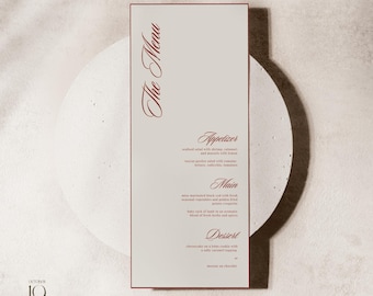 Plantilla de menú de boda de la vieja aristocracia Plantilla de menú de boda retro Plantilla de menú de boda vintage Plantilla de menú de boda elegante Menú de cena de boda
