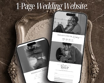 Minimalist Wedding Website Template With Custom Countdown Canva Wedding Website RSVP Website Digital Invitation Save The Date Website
