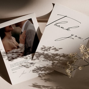 Carte de remerciement avec photo Notes de remerciement avec photo de mariage Cartes de remerciement de mariage Carte de remerciement de mariage personnalisée avec photo Mariage bohème