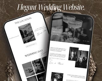Elegant Wedding Website Canva Template RSVP Website Digital Wedding Invitation Save The Date Website Wedding Invitation Website Canva