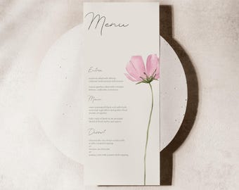 Wildflower Dinner Menu For Wedding Menu Flowers Floral Wedding Menu Template Elegant Wildflower Wedding Menu Suite Boho Dinner Menu Cards