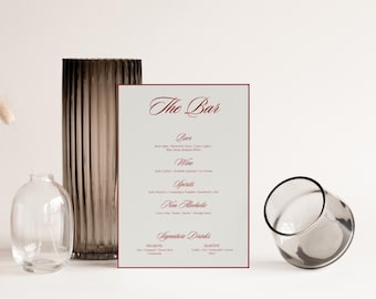 Old Money Bar Menu Retro Bar Menu Template Drink Menu Old Money Wedding Menu Template Cocktail Menu Wedding Bar Vintage Signature Drink