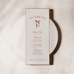 Programa de casamento retrô, modelo Canva, programa de casamento, itinerário de casamento, suíte de casamento com dinheiro antigo, cartão de cronograma de casamento, ordem de eventos