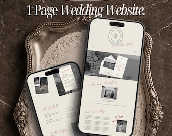 Editorial Wedding Website Template Scrapbook Style Wedding Canva Website with RSVP Digital Wedding Invitation Save The Date Website Wedding