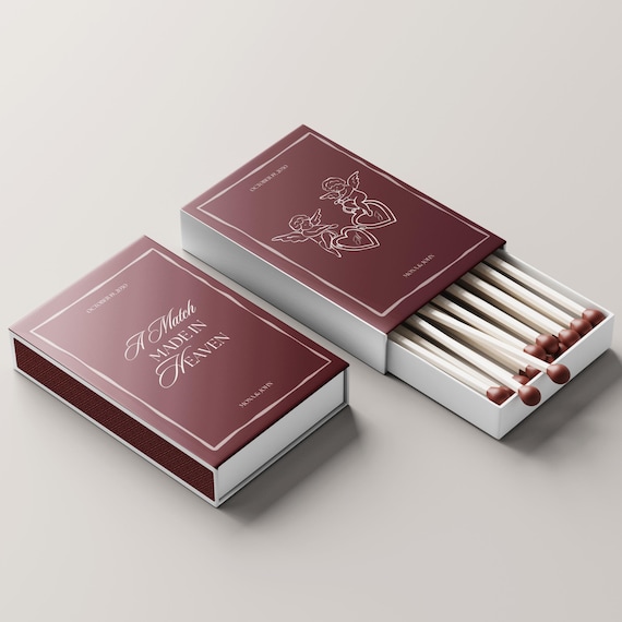 Customizable Wedding Matchbox Template Custom Matchbox Label Favors Perfect Match Perfect Match Matchbox Wedding Favors Matches