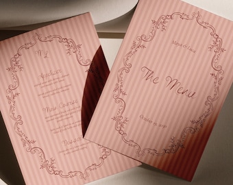 Old Money Wedding Menu Template Retro Wedding Menu Template Vintage Wedding Menu Template Elegant Wedding Menu Template Wedding Dinner Menu