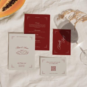 Conjunto de convites de casamento com dinheiro antigo, convite vintage, convite de casamento de cisne com cartão RSVP, convites de casamento retrô, convite de casamento de luxo