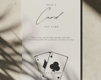 Spielkarten Gästebuch Hochzeit Pick A Card Schild Hochzeit Spielkarten Gästebuch Gästebuch Schild Hochzeit Hochzeitsgästebuch Schild