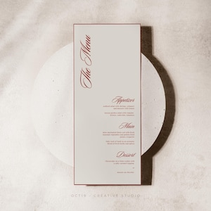 Modello di menu per matrimonio in stile antico Modello di menu per matrimonio retrò Modello di menu per matrimonio vintage Modello di menu per matrimonio elegante Menu per cena di matrimonio