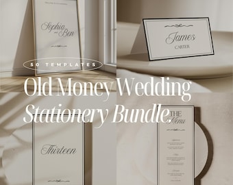 Old Money Wedding Stationary Bundle Vintage Wedding Suite Wedding Bundle Classy Wedding Stationary Suite Elegant Wedding Stationary Set