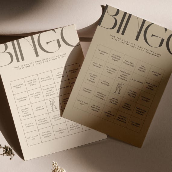 Wedding Bingo Game Find The Guest Bingo Bridal Shower Wedding Games Instant Download DIY Printable Wedding Bingo Games
