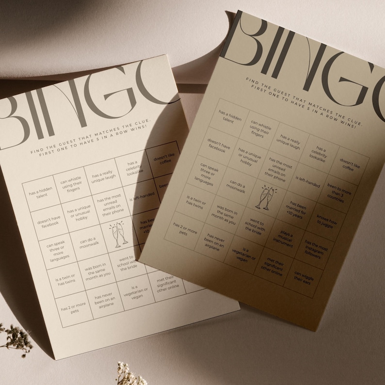 Wedding Bingo Game Find The Guest Bingo Bridal Shower Wedding Games Instant Download DIY Printable Wedding Bingo Games image 1