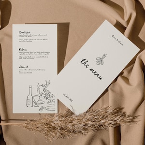 Hochzeitsmenü Canva Vorlage Hochzeit Menü Moderne Hochzeitsmenü Vorlage Hochzeit Menükarte Handgezeichnete Menükarte Menü Vorlage