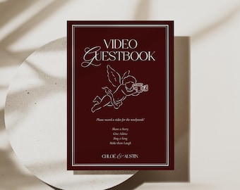 Wedding Video Booth Sign Video Guestbook Sign Video Booth Guest Book Wedding Sign Guest Book Sign For Wedding Film Guest Book Record A Video
