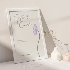 Letreros de regalos y tarjetas Letrero de regalos y tarjetas con flores silvestres Letrero de mesa de regalo escrito a mano Letrero de regalos para recepción de boda Letrero de boda Tarjetas de regalos