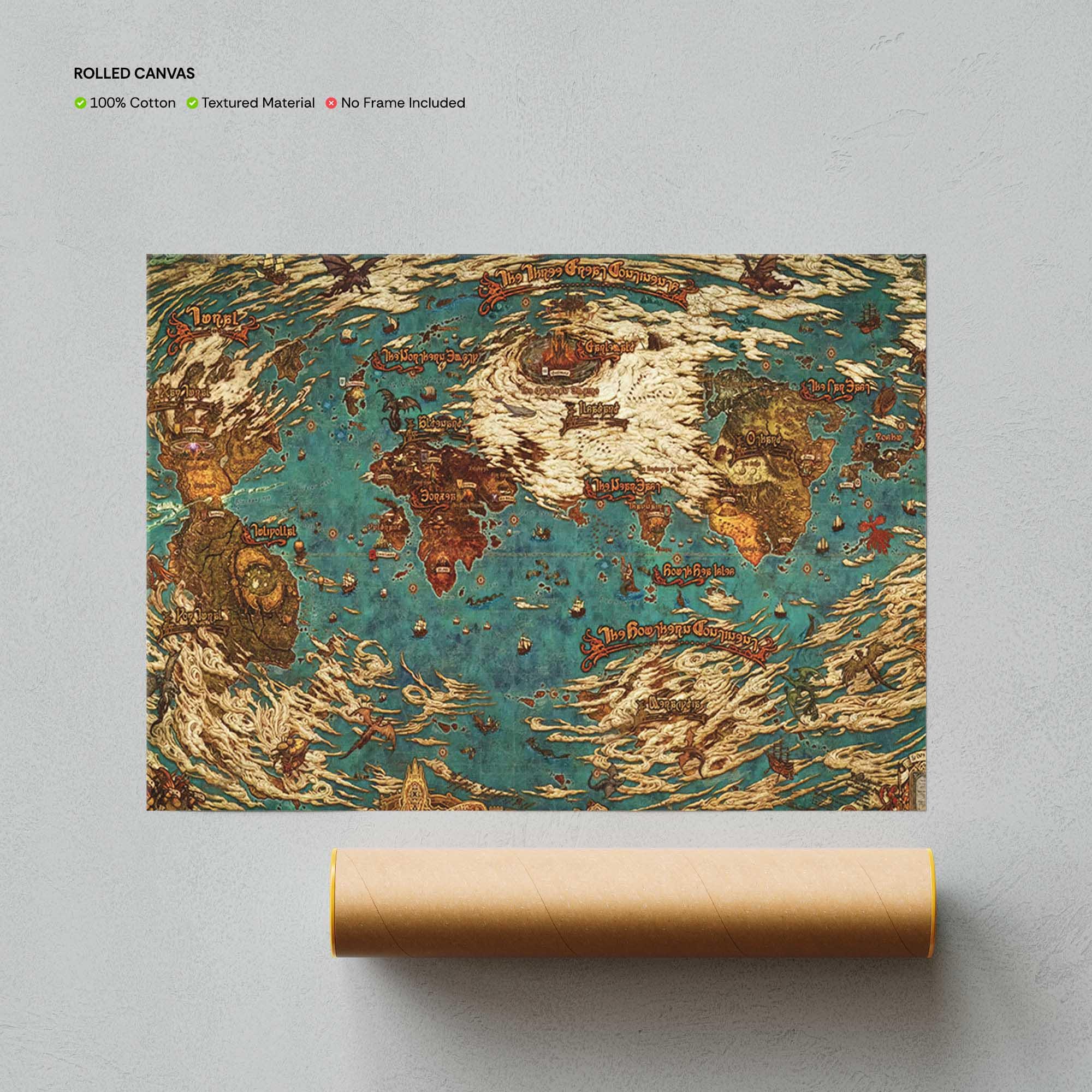 New Eorzea World Map Wall Art, FFXIV Prints, Final XIV Poster