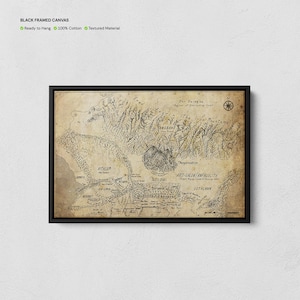 Nord Beleriand Karte Poster, Mittelerde Karte Leinwand, Iron Mountains Druck, Die Silmarillion Karte, LOTR Wandkunst, Fantasy Kartographie Kunst