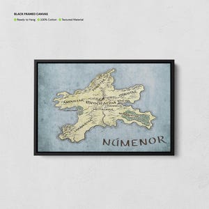 Impression de carte de Númenor, art mural carte du Silmarillion, toile de carte de Numenor, affiche de carte de la Terre du Milieu, carte fantastique, cadeau LOTR