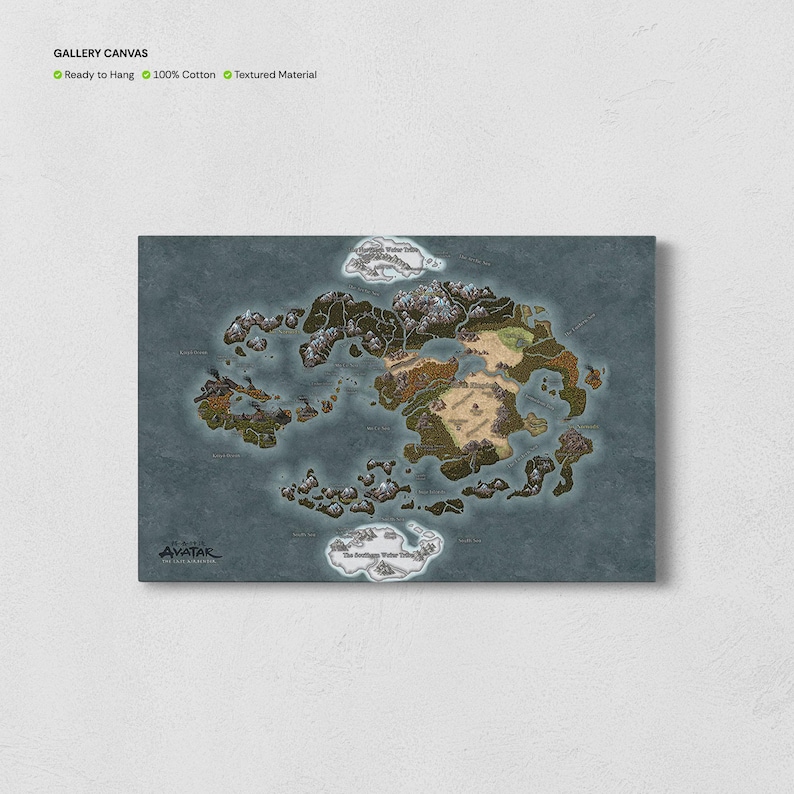 Avatar World Map Print, Map of Airbender Canvas, Anime Movie Posters ...