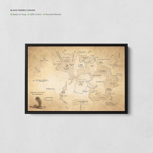 Arrakis Karte Druck, Dünen Weltkarte Leinwand, Karte von Arrakis Poster, Fantasy Karte, Science Fiction, Muad'dib Fan Geschenk, berühmte Film Leinwand