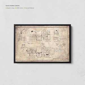 Impression du plan du manoir Spencer, affiche Resident Evil, art mural gamer, carte, toile du plan du manoir du service de police de Raccoon City, cadeaux pour gamer
