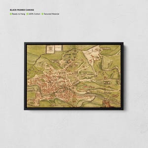 Kaart van het oude Rome poster, Romeinse rijk kaart canvas, oude Pirro Ligorio kaart print, Europese geschiedenis kunst aan de muur, cartografie kunst, Rome geschenken