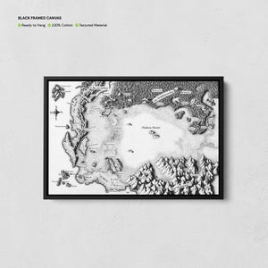 Toile de carte d'Eragon, carte fantastique d'Alagaesia du cycle d'héritage, impression de la série de livres fantastiques, cadeau livresque, carte fantastique, art mural carte