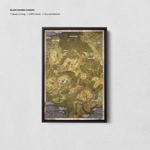 Affiche de carte de Bohême, carte inspirée de la toile Kingdom Come Deliverance, carte médiévale-fantastique, affiche de jeu vidéo, cartographie, amateur de stratégie