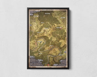 Bohemia Map Poster, Inspired Map from Kingdom Come Deliverance Canvas, Medieval Fantasy Map, Video Game Poster, Cartography, Strategy Lover