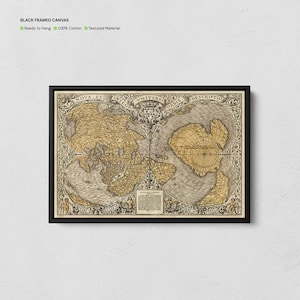 Mapa Oronteus Finaeus, wydruk, mapa świata z 1531 r. na płótnie, plakat z mapą historyczną, sztuka ścienna renesansu światowego, kartografia, prezenty vintage
