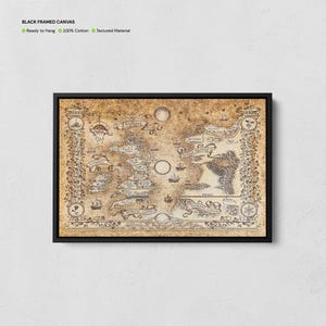 Acotar Map Poster, inspiriert von Gericht der Dornen und Rosen, Map Canvas, Fantasy Map, Acotar Weltkarte Print, Kartographiekunst, Buchserien Welt