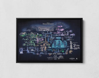 Hollow Knight Map Poster, Hollownest World Map Canvas, Video Game Wall Art, Fantasy Game Decor, Indie Game Art, Gamer Room Gift