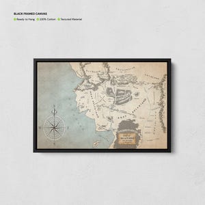 Impression de carte de carte du Beleriand, poster carte du Beleriand, toile carte du monde du Milieu, carte de l'Anneau du Seigneur, cadeau LOTR, décoration murale LOTR, carte fantastique
