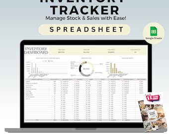 Hoja de cálculo de seguimiento de inventario: Gestión de inventario para pequeñas empresas (Descarga digital)