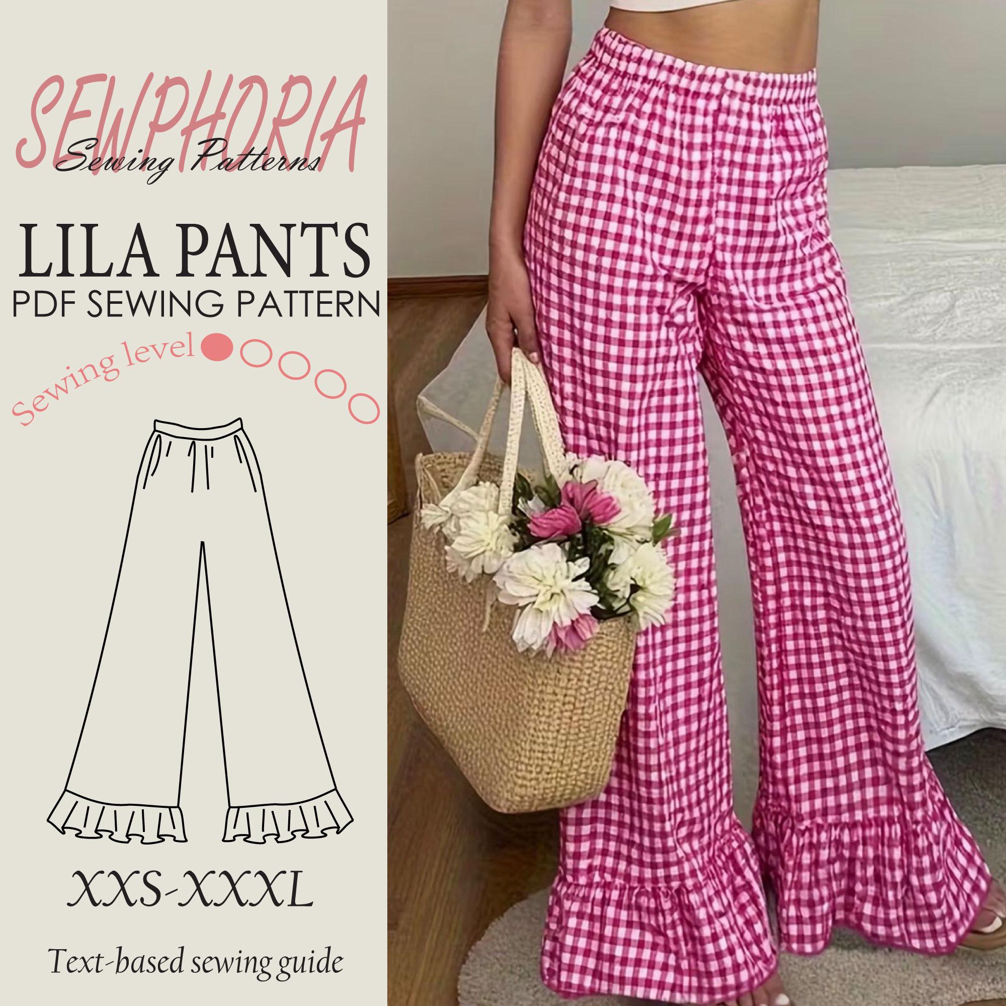 Wide Leg Ruffle Pants Pattern - Etsy Australia