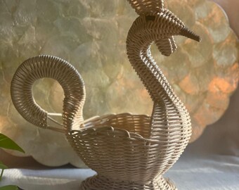 Vintage Wicker Bird Basket