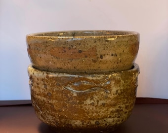Little Vintage Pottery Bowls with Fish Motif