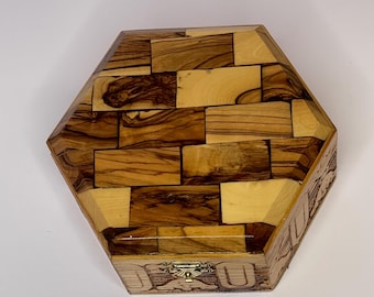 Vintage Wood Jewelry / Trinket Box - Olive Wood