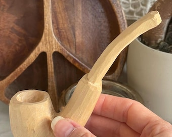 Hand Carved Wooden Pipe Replica Trinket